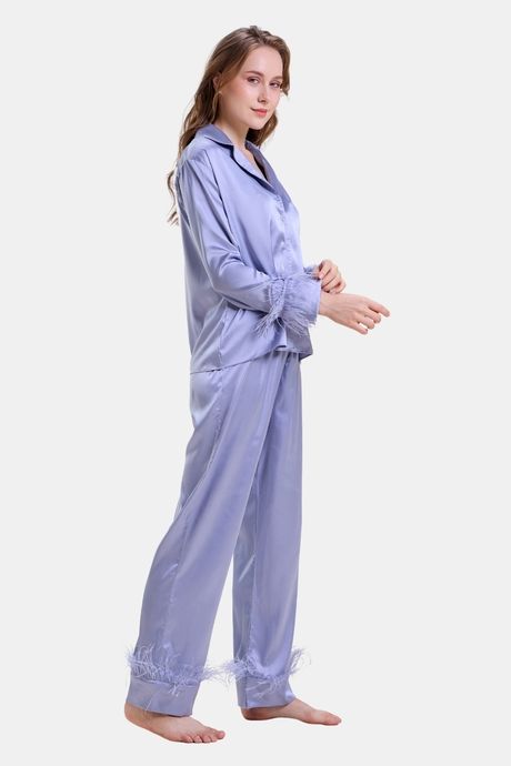 Mysthelle Silk & Satin Loungewear Set - Tiffany Blue — image 3